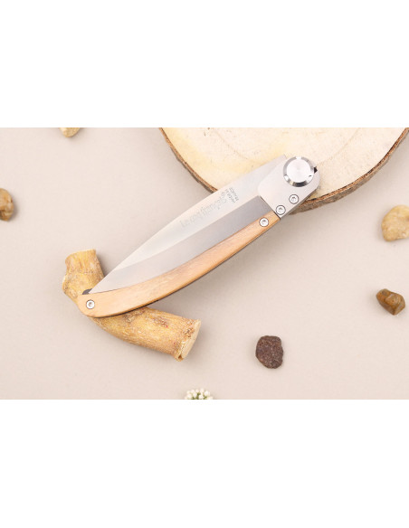 Le Coq Français Rivière folding knife 11.5cm olive wood handle + sheath