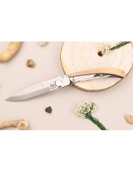 Le Coq Français Rivière taittoveitsi 11.5cm oliivipuinen kahva + tuppi