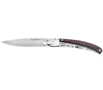 Le Coq Français Vercingétorix taittoveitsi 11.5cm violetti puukahva + tuppi
