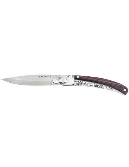 Le Coq Français Vercingétorix fällkniv 11,5cm violett trähandtag + slida