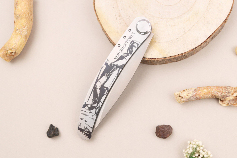 Le Coq Français Vercingétorix foldekniv 11,5 cm violet træhåndtag + skede