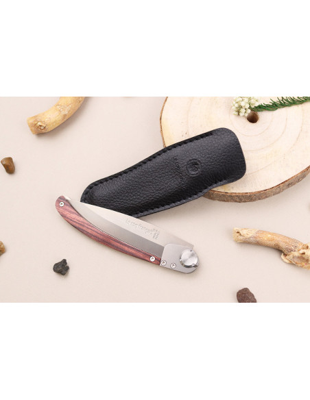 Le Coq Français Vercingétorix foldekniv 11,5 cm violet træhåndtag + skede