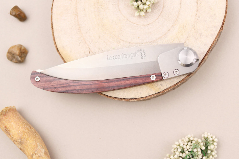 Le Coq Français Vercingétorix fällkniv 11,5cm violett trähandtag + slida