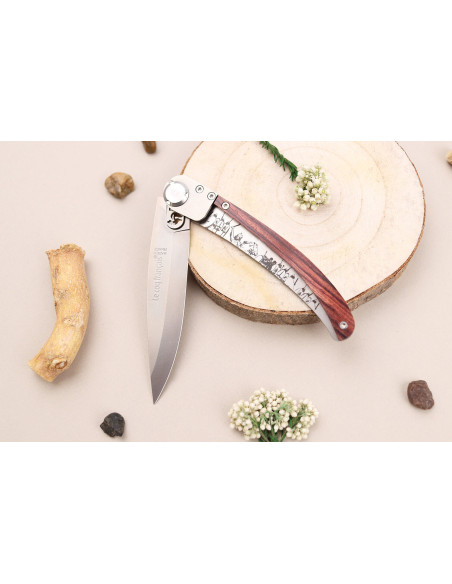 Le Coq Français Vercingétorix vouwmes 11.5cm violet houten handvat + schede