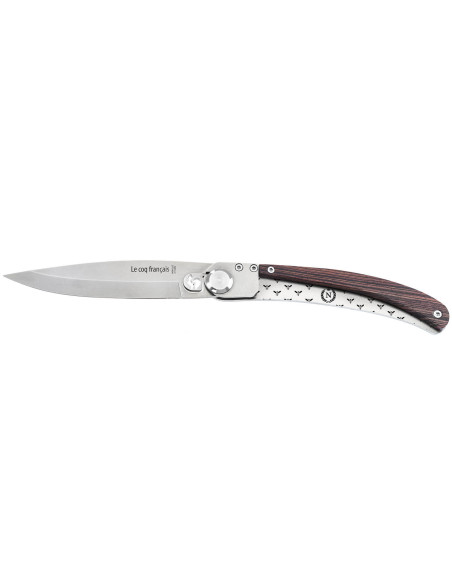 Le Coq Français Napoléon I coltello pieghevole 11,5 cm manico in legno viola + fodero