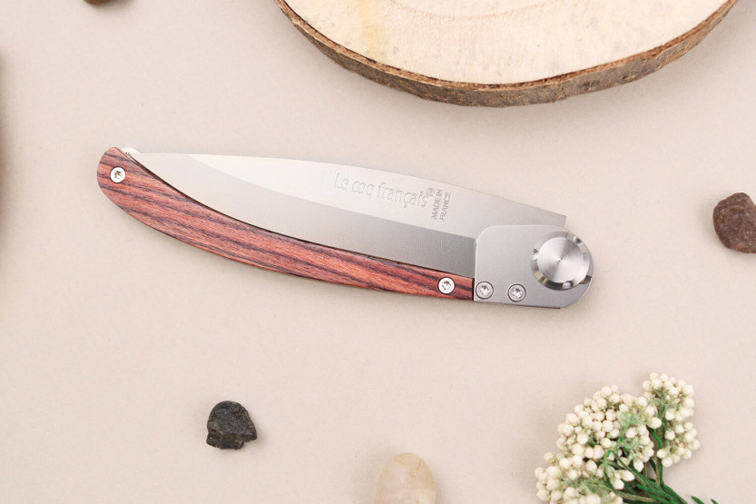 Le Coq Français Napoléon I folding knife 11.5cm violet wood handle + case