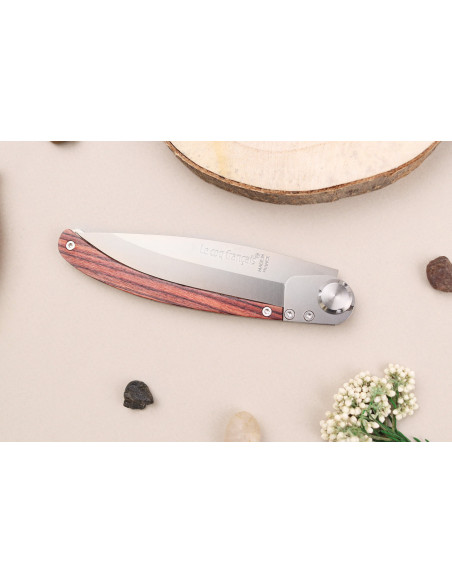 Le Coq Français Napoléon I coltello pieghevole 11,5 cm manico in legno viola + fodero
