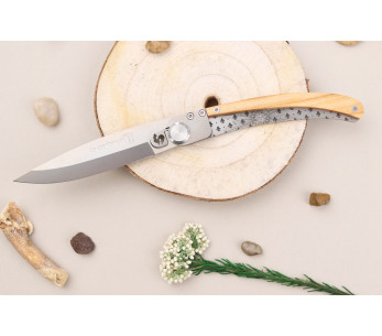Le Coq Français Louis XIV vouwmes 11,5cm olijfhouten handvat + etui 2