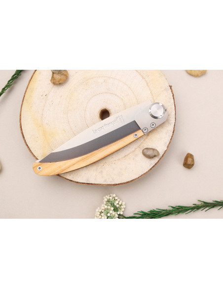 Le Coq Français Louis XIV foldekniv 11,5 cm håndtag i oliventræ + etui