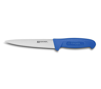 Faca de sangrar profissional Fischer HACCP 17cm cabo azul