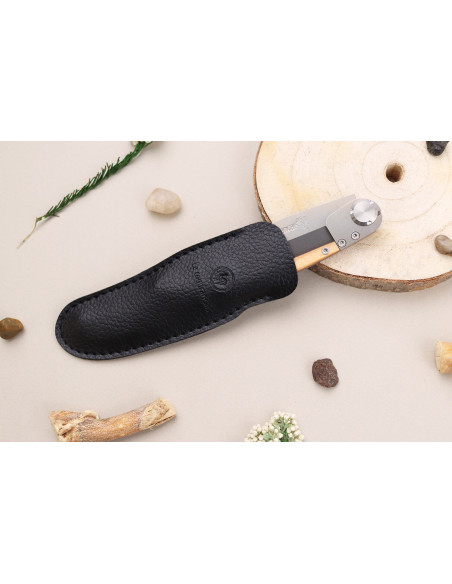 Le Coq Français Louis XIV foldekniv 11,5 cm håndtag i oliventræ + etui