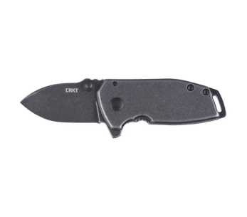 Navalha dobrável CRKT Squid Compact 2485K Cabo de aço inoxidável preto de 8 cm