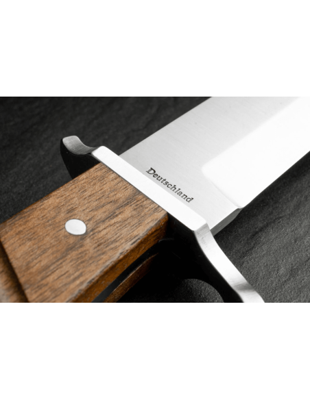 Böker Trench Knife Messer Karbonstahlklinge 14,4cm Walnussholzgriff + Lederetui