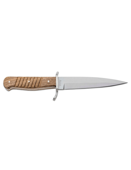 Böker Trench Knife Messer Karbonstahlklinge 14,4cm Walnussholzgriff + Lederetui