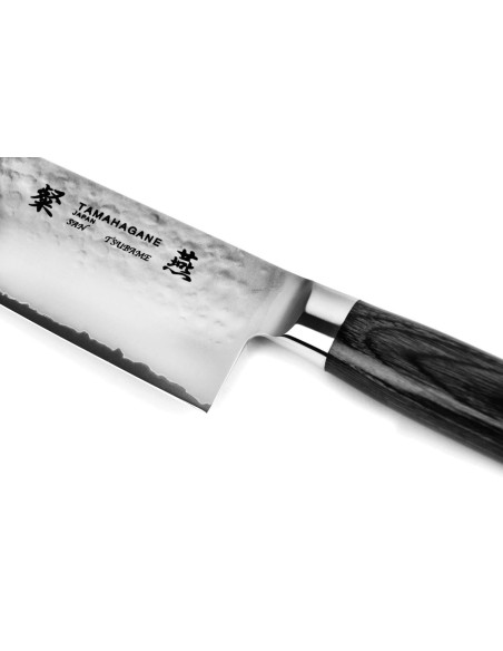 Coltello da chef giapponese Tamahagane Tsubame 18 cm con lama martellata in acciaio VG5