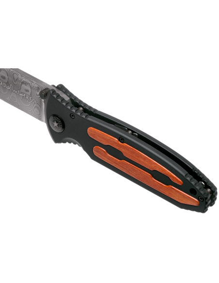 Böker Kalashnikov Bayoneta Damasco cuchillo plegable 11KAL48DAM aluminio y madera de hierro negro / mango de madera 13cm
