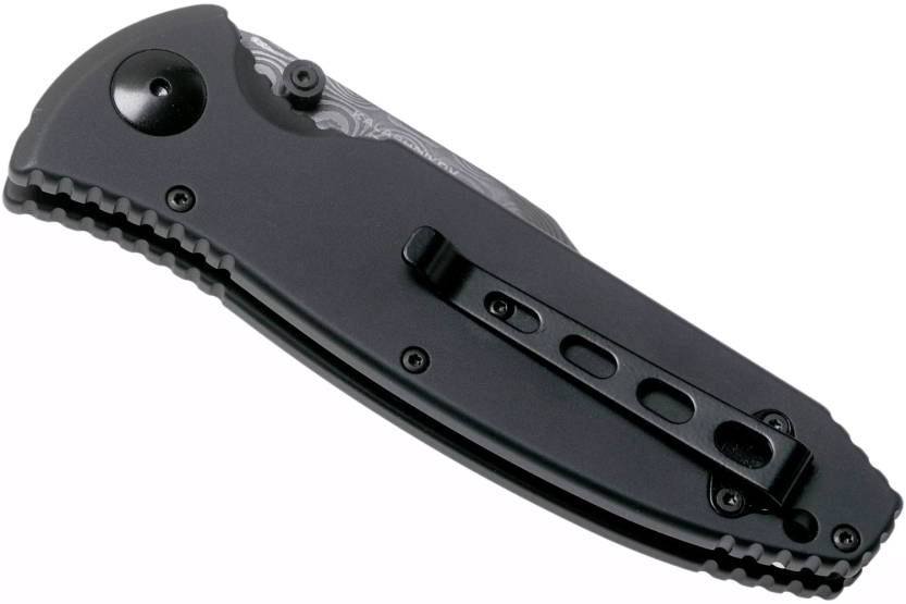 Böker Kalashnikov Bayoneta Damasco cuchillo plegable 11KAL48DAM aluminio y madera de hierro negro / mango de madera 13cm
