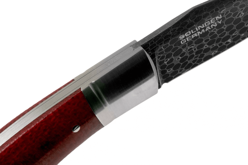 Böker Boxer Damascus vouwmes 111025DAM bordeauxrood micarta handvat 10,3cm