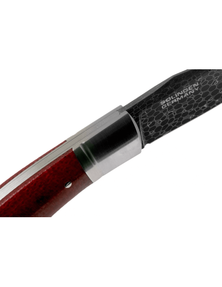 Böker Boxer Damaskus foldekniv 111025DAM burgunder micarta håndtak 10,3 cm