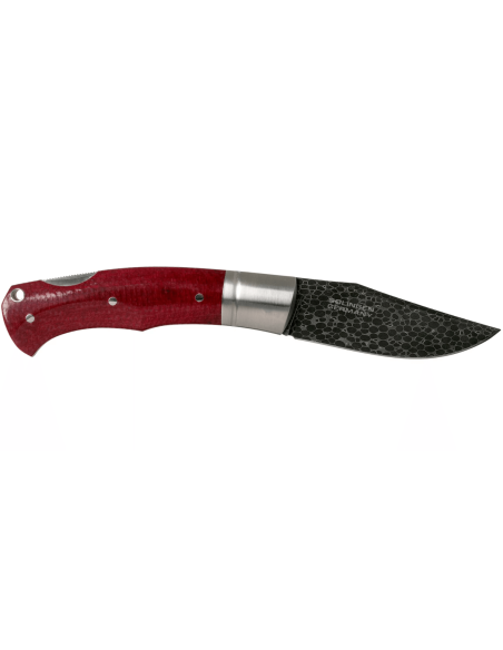 Böker Boxer Damaskus fällkniv 111025DAM vinrött micarta handtag 10,3cm