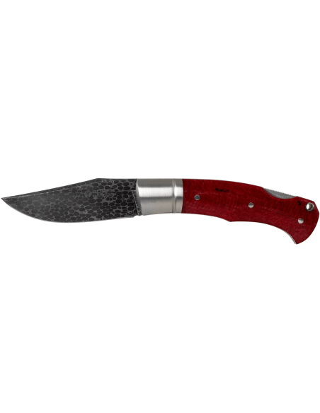 Böker Boxer Damascus vouwmes 111025DAM bordeauxrood micarta handvat 10,3cm