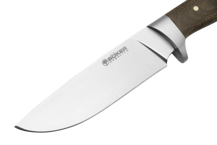 02BA351M Böker Arbolito Hunter coltello 12 cm lama in acciaio manico in micarta verde + fodero in pelle nera
