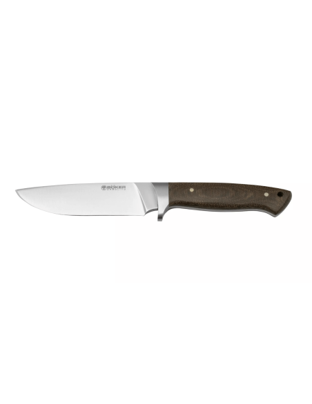 02BA351M Böker Arbolito Hunter coltello 12cm lama in acciaio manico in micarta verde + fodero in pelle nera
