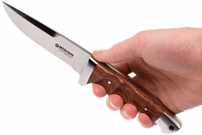 Böker Vollintegral 2.0 knife 121585 11,8cm steel blade wooden handle + leather sheath