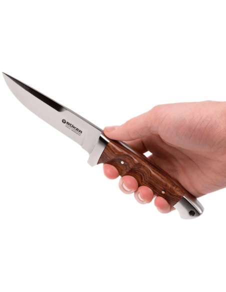 Böker Vollintegral 2.0 coltello 121585 11,8 cm lama in acciaio manico in legno + fodero in pelle