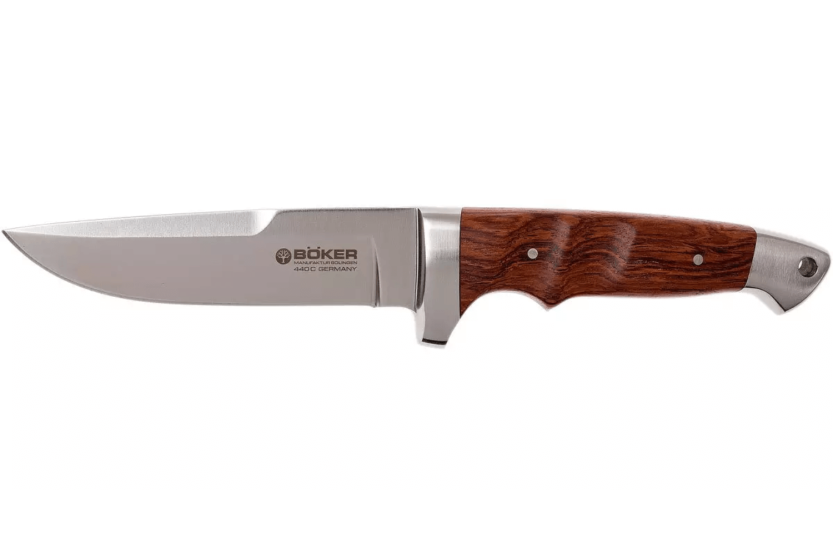 Böker Vollintegral 2.0 mes 121585 11,8cm stalen lemmet houten handvat + leren schede