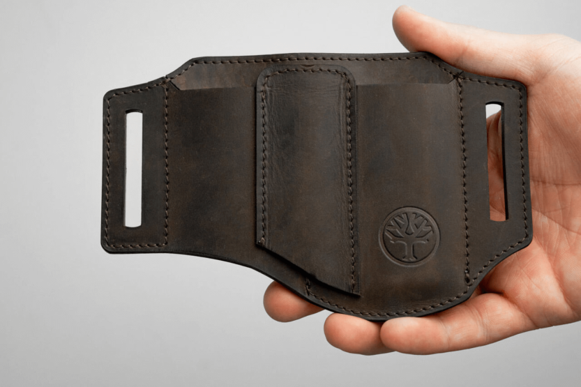 Böker Nubuck Ed-Three 09BO296 astuccio in pelle marrone 3 scomparti