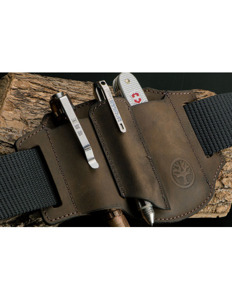 Böker Nubuck Ed-Three 09BO296 astuccio in pelle marrone 3 scomparti