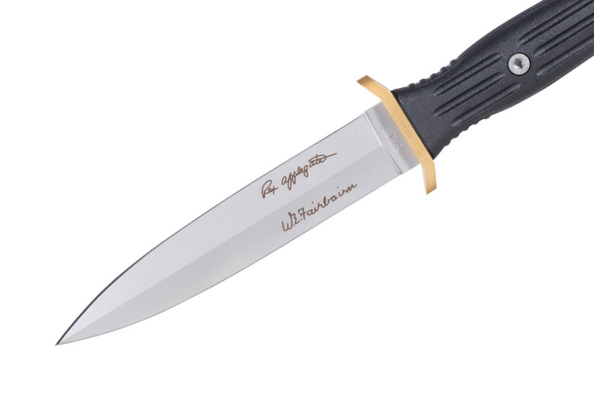 Böker Applegate Fairbairn Combat II kniv 120543AF 15cm stålblad svart syntetiskt handtag + kydexslida