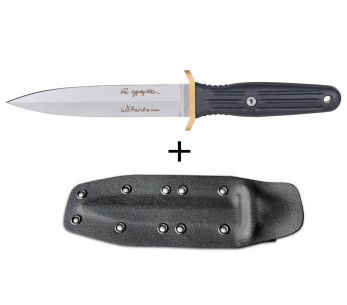 Böker Applegate Fairbairn Combat II coltello 120543AF 15cm lama in acciaio manico sintetico nero + fodero in kydex