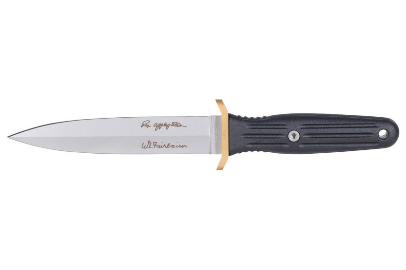 Böker Applegate Fairbairn Combat II-kniv 120543AF 15 cm stålblad svart syntetisk håndtak + kydex-skaft