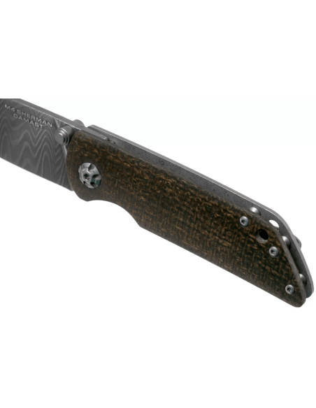Klappmesser Böker M4 Sherman Damastklinge 7,7cm Griff aus schwarzem Micarta