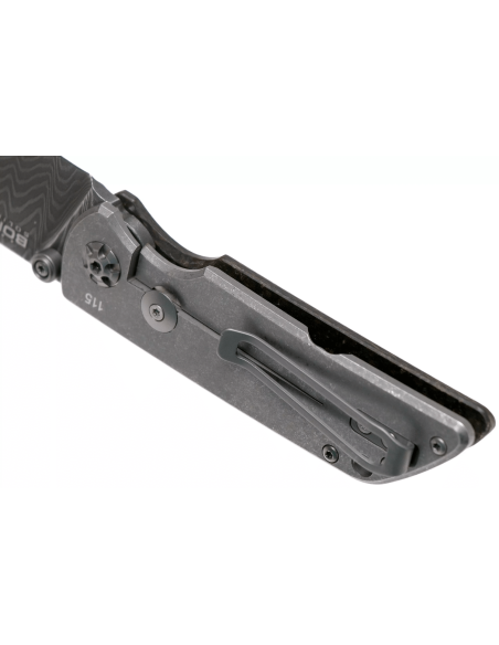 Böker M4 Sherman damasco coltello pieghevole 7,7 cm manico in micarta nero