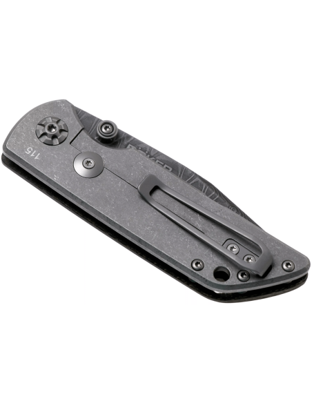 Böker M4 Sherman vouwmes damascus lemmet 7.7cm zwart micarta handvat