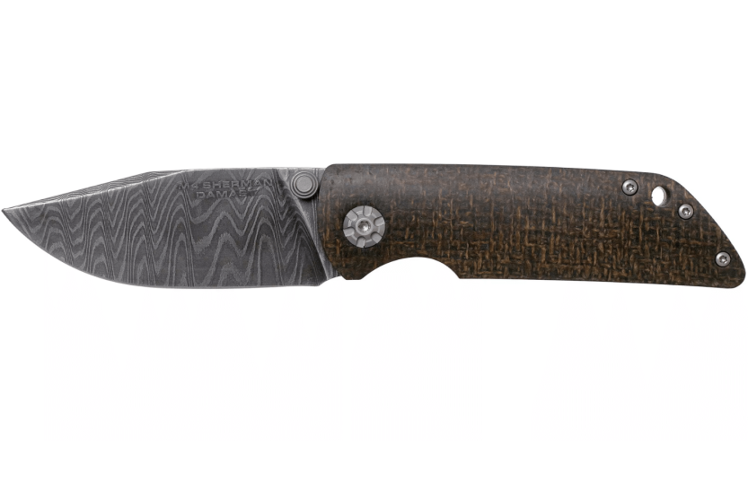 Klappmesser Böker M4 Sherman Damastklinge 7,7cm Griff aus schwarzem Micarta
