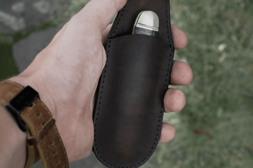 Böker 09BO292 ruskea nahkainen suuri magneettikotelo 13cm