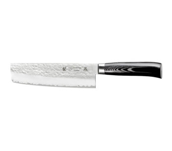 Faca faca nakiri japonesa Tamahagane Tsubame 18cm lâmina martelada em aço VG5