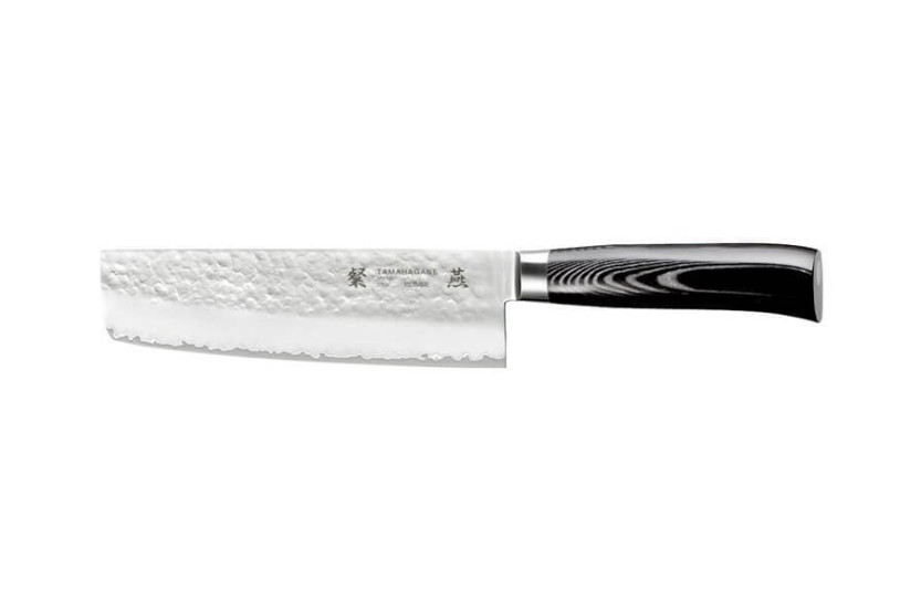 Tamahagane Tsubame coltello nakiri giapponese coltello nakiri 18 cm in acciaio VG5 con lama martellata
