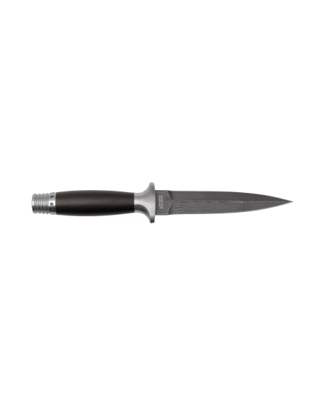 Böker Kniv MG-42 121506DAM Damaskusblad 13,5 cm jerntrehåndtak + skinnslire