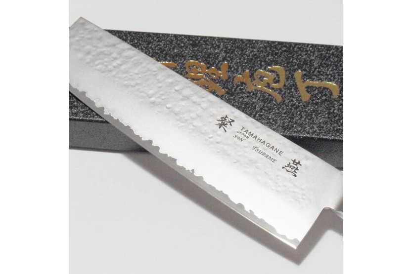 Tamahagane Tsubame coltello nakiri giapponese coltello nakiri 18 cm in acciaio VG5 con lama martellata