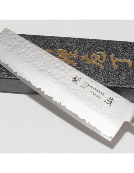 Tamahagane Tsubame japans nakiri mes 18cm gehamerd lemmet VG5 staal