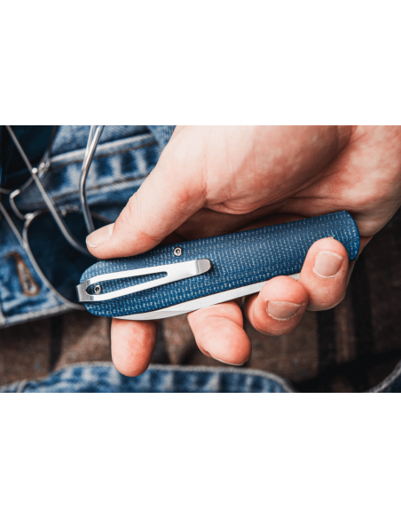 Böker Coffin Denim folding knife 112944 blue micarta handle 10.7cm