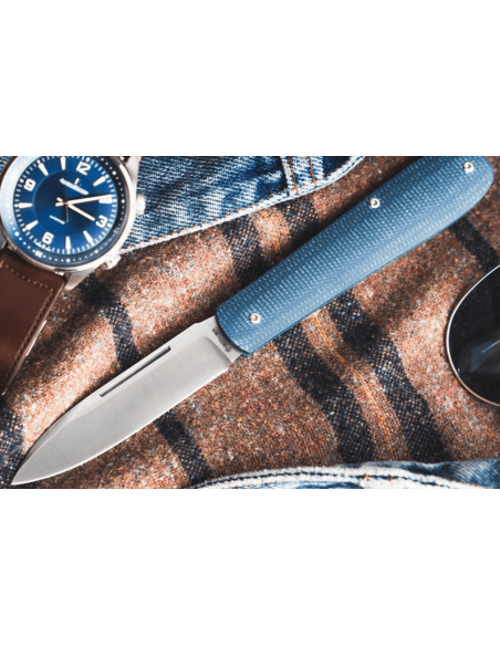 Böker Coffin Denim folding knife 112944 blue micarta handle 10.7cm