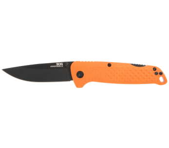 SOG Adventurer LB SGADVBKOR coltello pieghevole con manico arancione in nylon e fibra di vetro 10cm