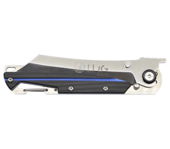 LUG Higo LUSP3SHBLB taittoveitsi mustaa ja sinistä terästä ja G10 kahva 11cm 2