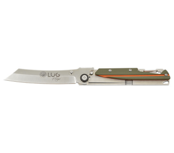 Faca dobrável LUG Higo LUSP3SHOK aço e cabo G10 caqui e laranja 11cm